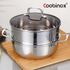 Coobinox® Daily สแตนเลส 2-in-1 หม้อนึ่งและหม้อไฟ 27 ซม. (CO-15-05) 3-ชั้นแคปซูลฐานเหนี่ยวนําเข้ากันได้กับฝาแก้วสีน้ําตาล